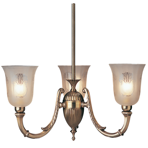 3 Light Pendant with Frost Etched Shades