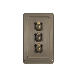 3 Gang Flat Plate Toggle Switches