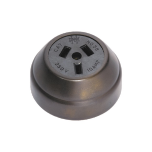 Federation Socket - Black Socket with Antique Brass Cover