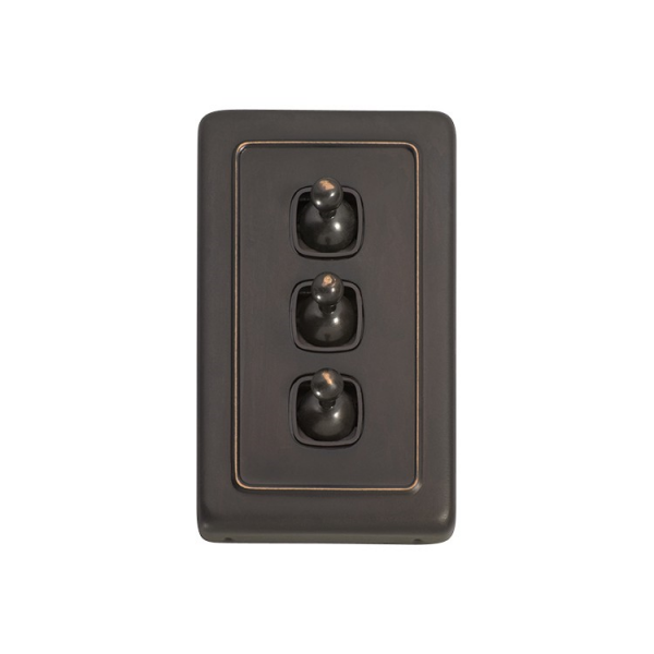 3 Gang Flat Plate Toggle Switches