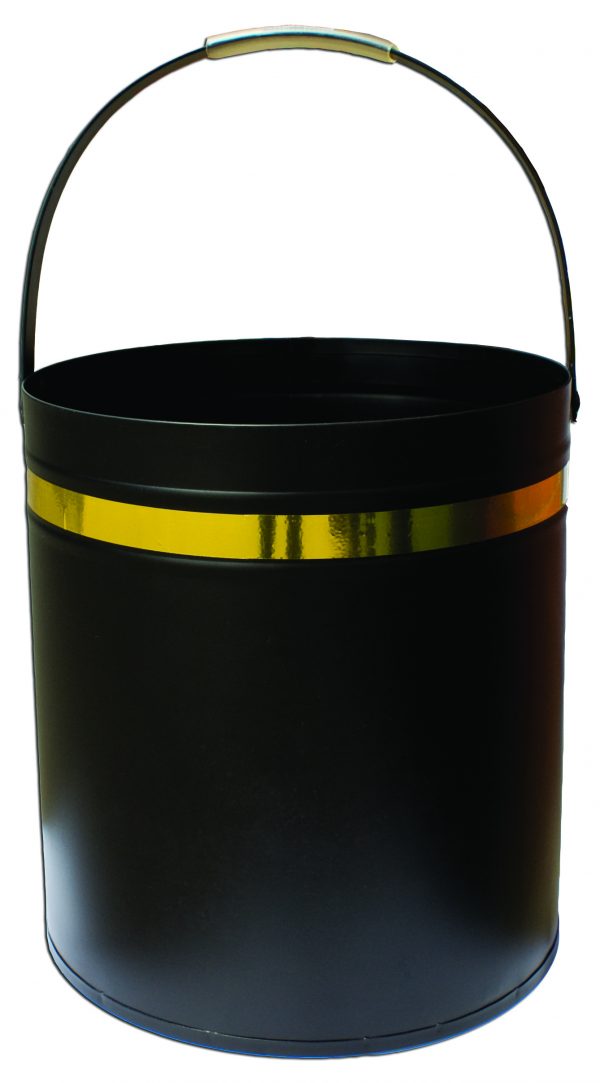 Wood Bucket with Gold Band