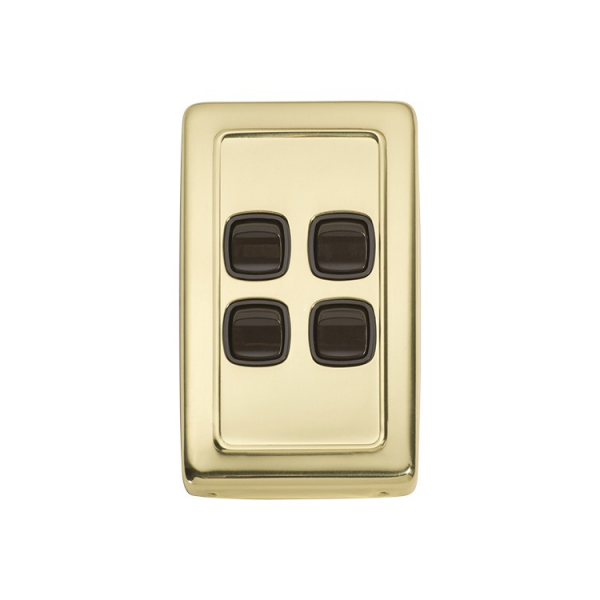 4 Gang Flat Plate Rocker Switch