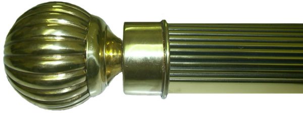 Hand Painted Reeded Rod with Reeded Ball Finial