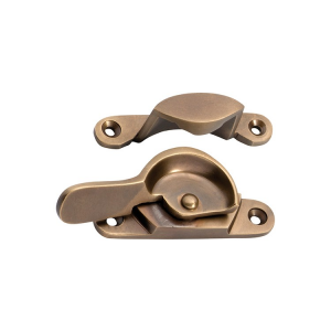 Sash Window Fastener Narrow Keeper - Antique Brass