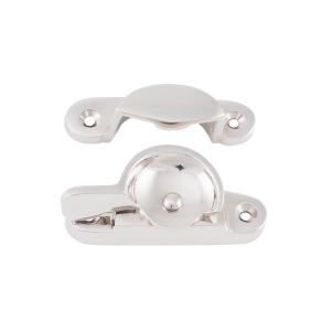 Sash Window Fastener Narrow Keeper - Polished Nickel
