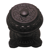 Ornate Centre Door Knob - Matt Black