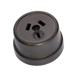 Traditional Socket - Brown Insert, Antique Brass