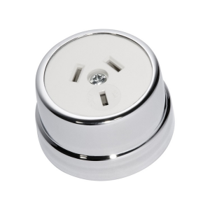 Traditional Socket - White Insert, Chrome Plate