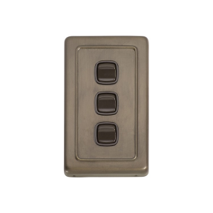 3 Gang Flat Plate Rocker Switches