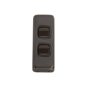 2 Gang Flat Plate Rocker Switch