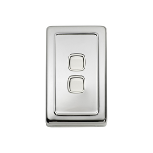2 Gang Flat Plate Rocker Switch