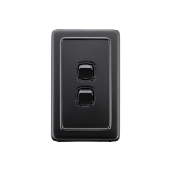 2 Gang Flat Plate Rocker Switch