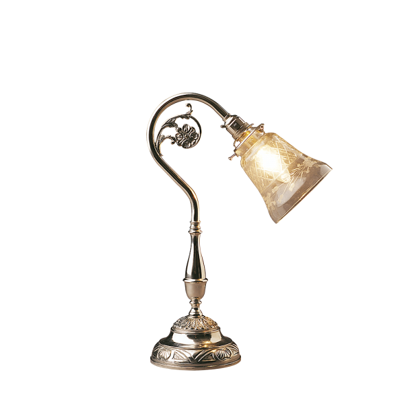 Table Lamp with Clear Cut Glass Shade
