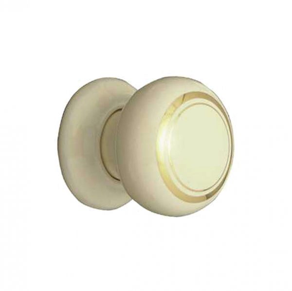 Porcelain Cabinet Knob with Gold Ring
