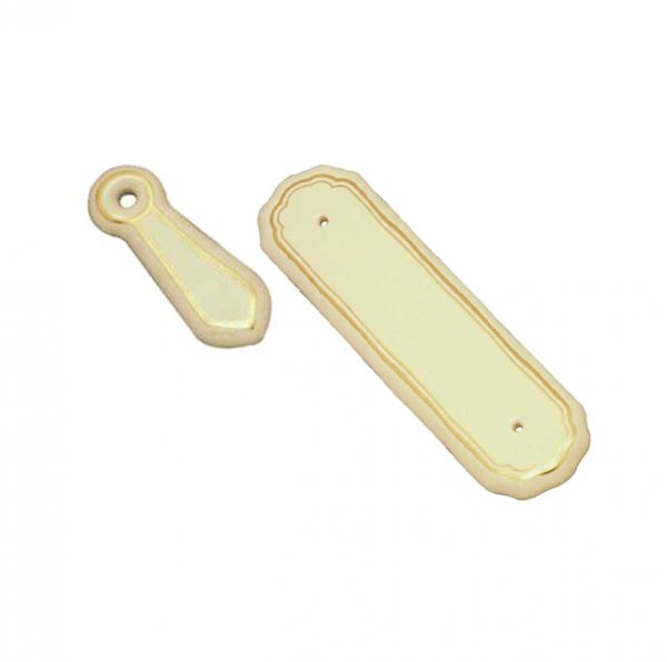 Porcelain Push Plate with Gold Edging