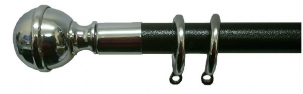 Iron Curtain Rod with Satin Silver Fittings