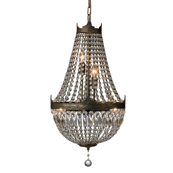 Egyptian Lead Crystal Basket Chandelier