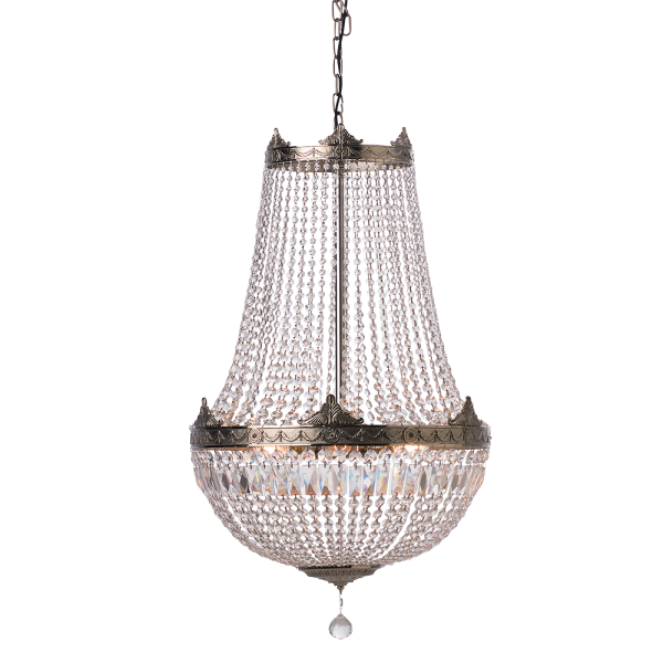 Egyptian Lead Crystal Basket Chandelier